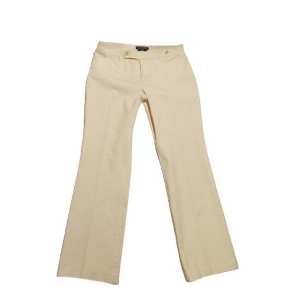 LAUREN RALPH LAUREN OFF WHITE SIZE 8 VINTAGE COTTON PANTS - Picture 1 of 16